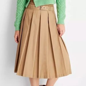 Future Collective With Reese Blutstein Belt Buckle Pleated Midi Skirt